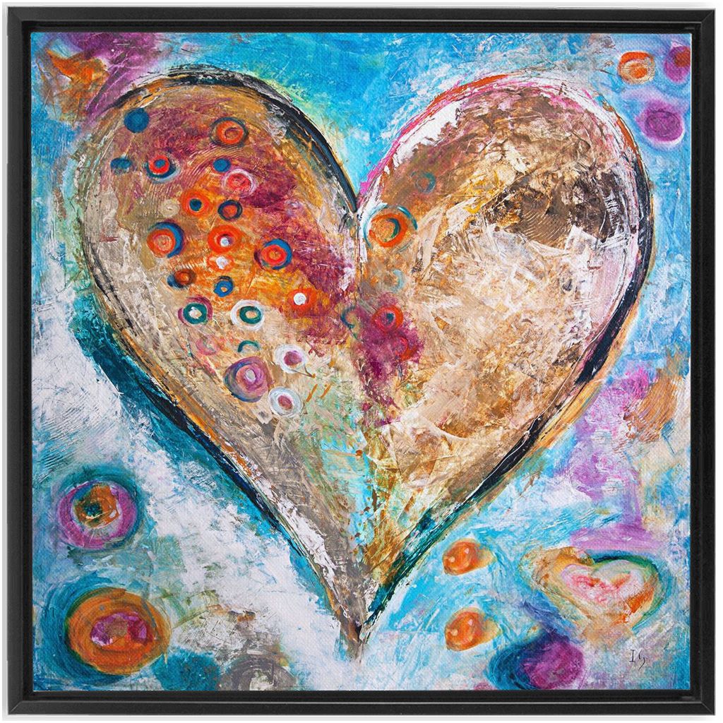 Divine Connection artwork detail - heart painting canvas print wall art