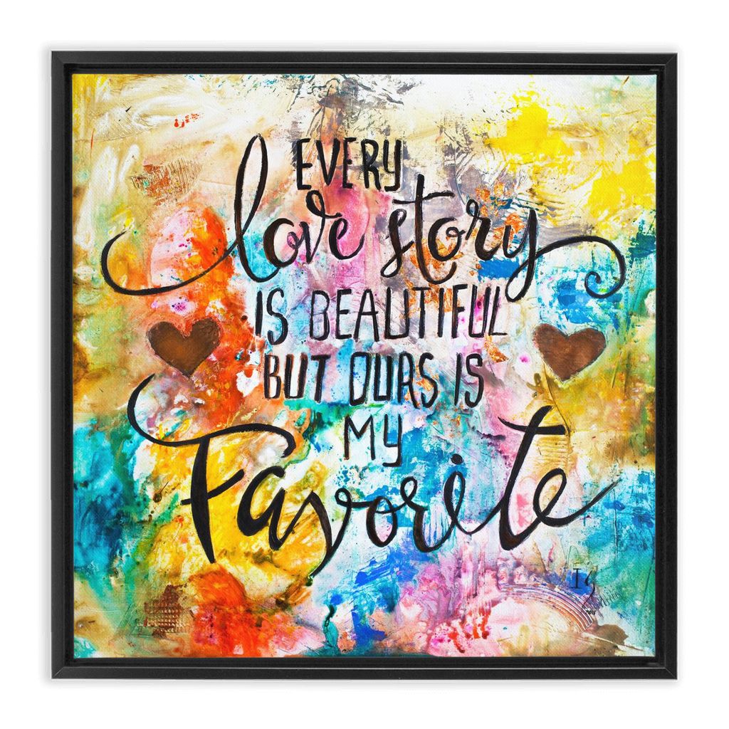 Love Story artwork detail - heart painting canvas print wall art