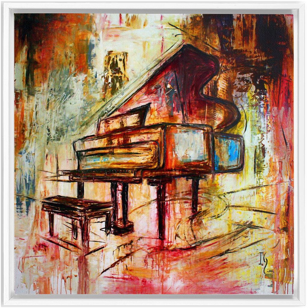 Grand Piano artwork detail - music art canvas print wall art