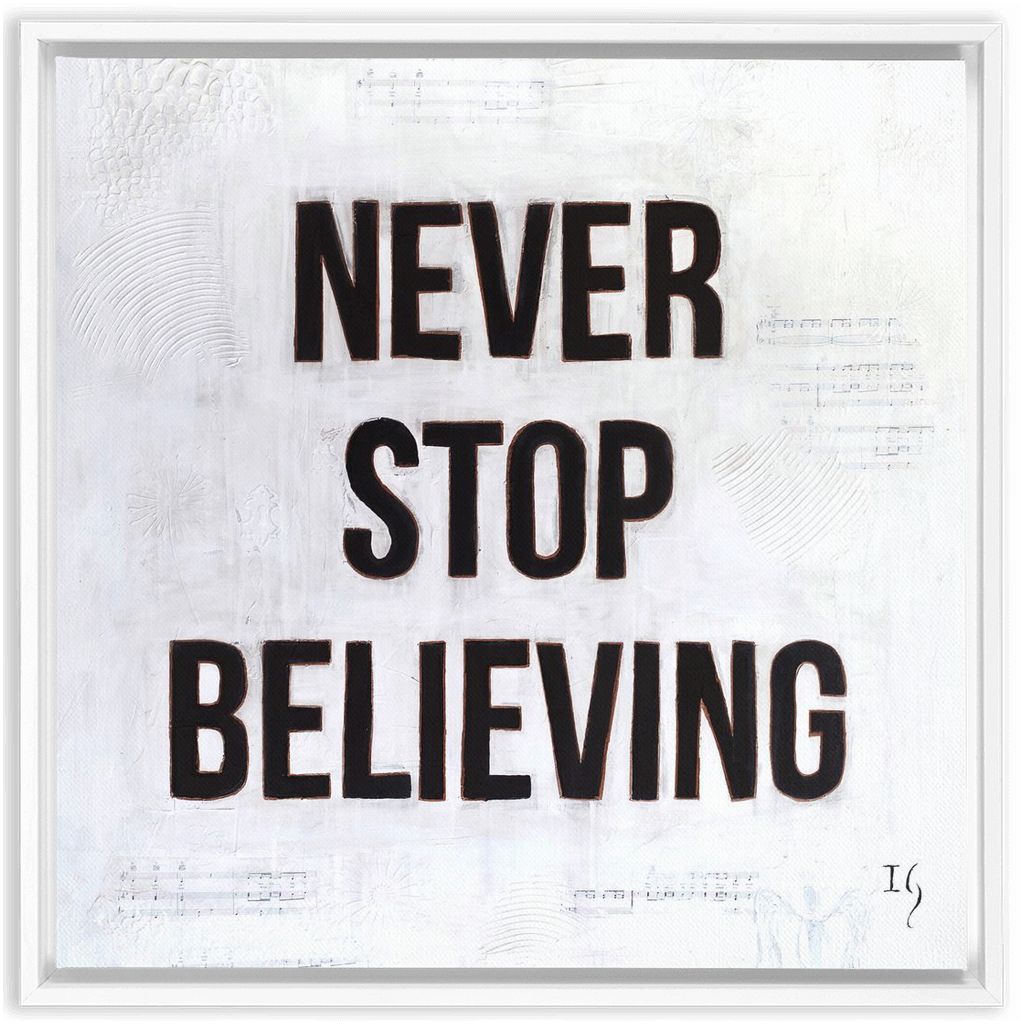 Never Stop Believing artwork detail - interactive canvas print that comes alive with mobile app wall art