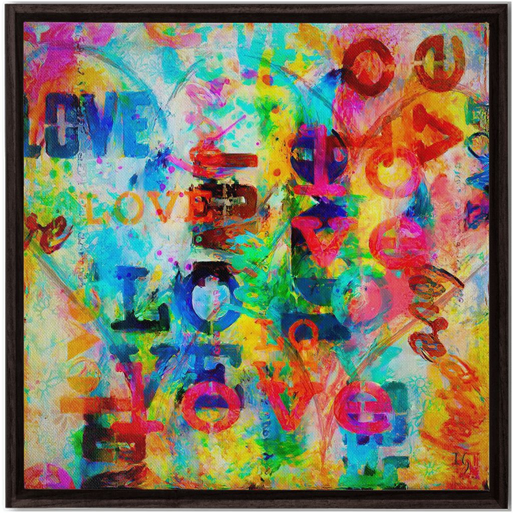 I love you 1000 times artwork detail - abstract art canvas print wall art