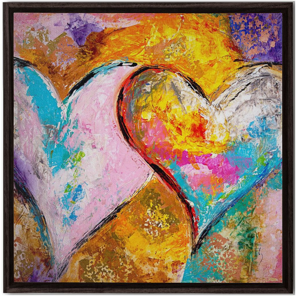 Twin Flame artwork detail - heart painting canvas print wall art