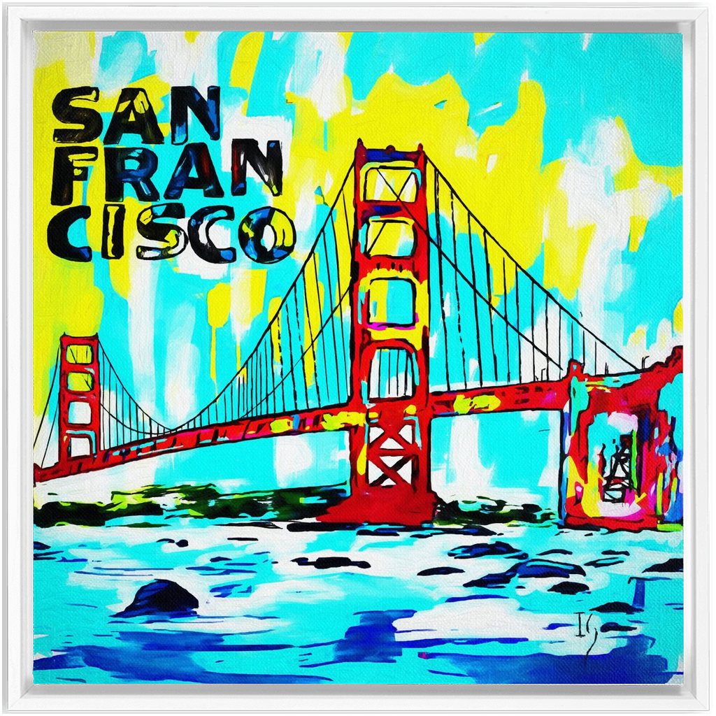 San Francisco artwork detail - commission art canvas print wall art