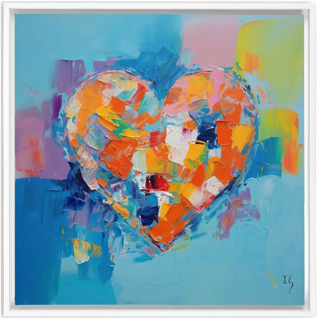 The Heart's True Colors artwork detail - heart painting canvas print wall art