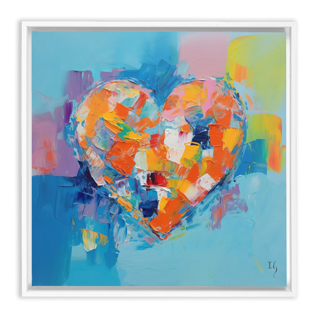 The Heart's True Colors artwork detail - heart painting canvas print wall art