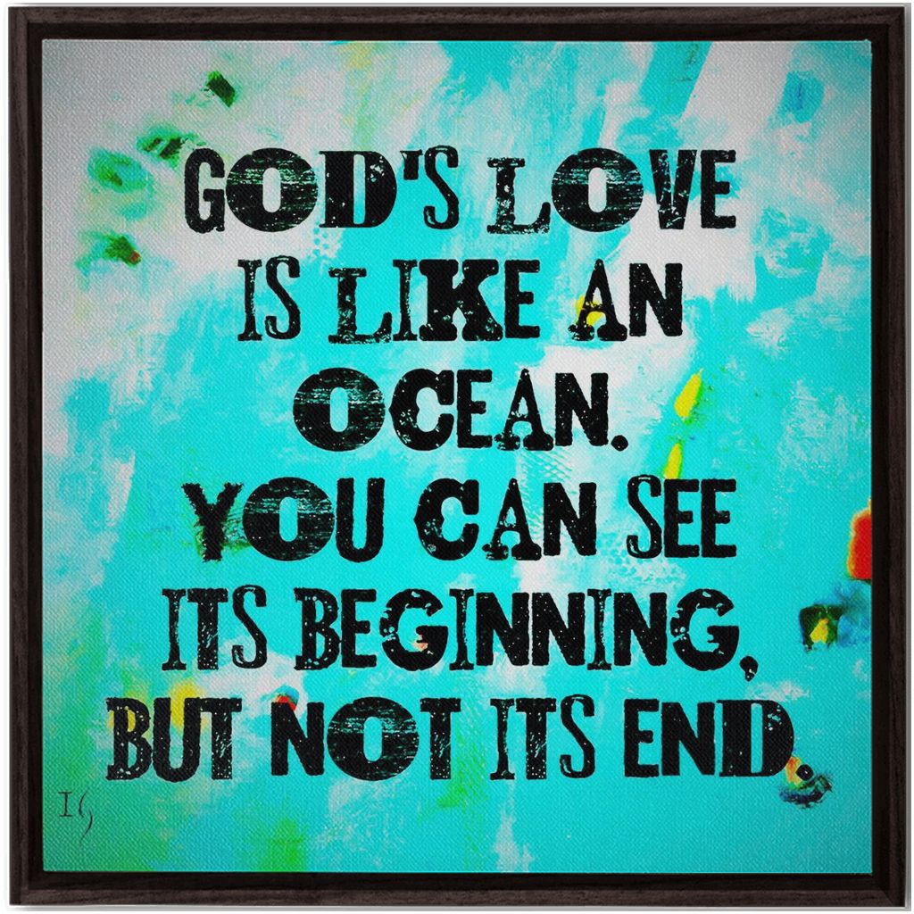 Never Ending Reckless Love Of God artwork detail - bible verse wall art canvas print wall art