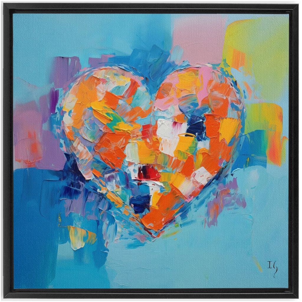 The Heart's True Colors artwork detail - heart painting canvas print wall art