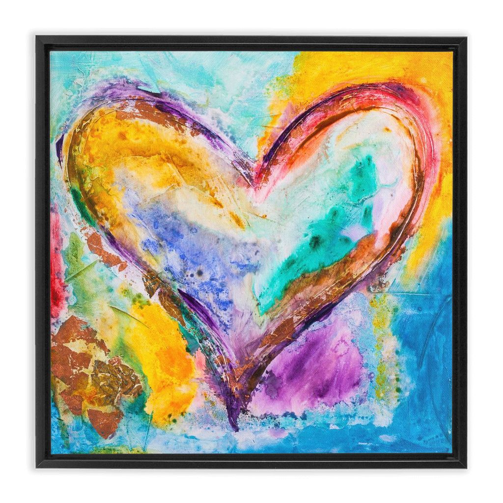 Heart Beat artwork detail - heart painting canvas print wall art