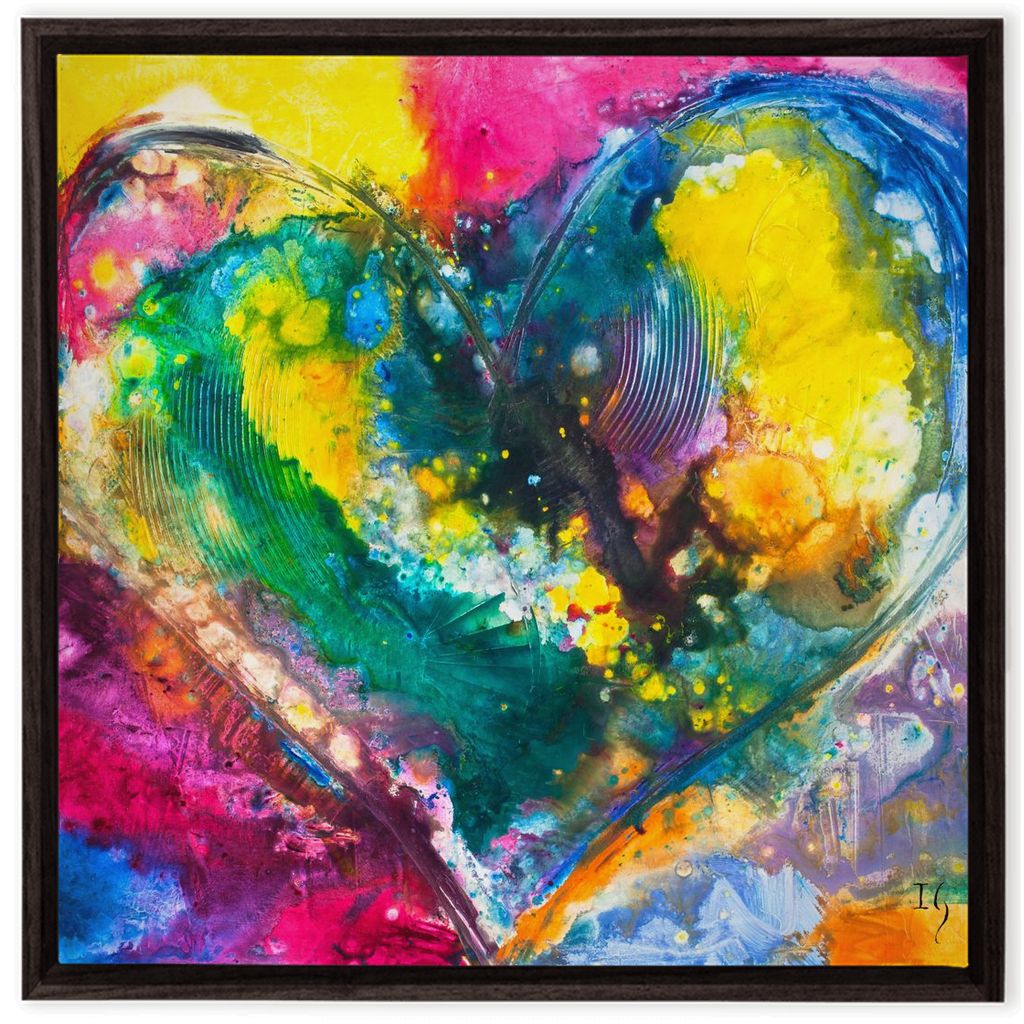 Love Never Fails artwork detail - heart painting canvas print wall art