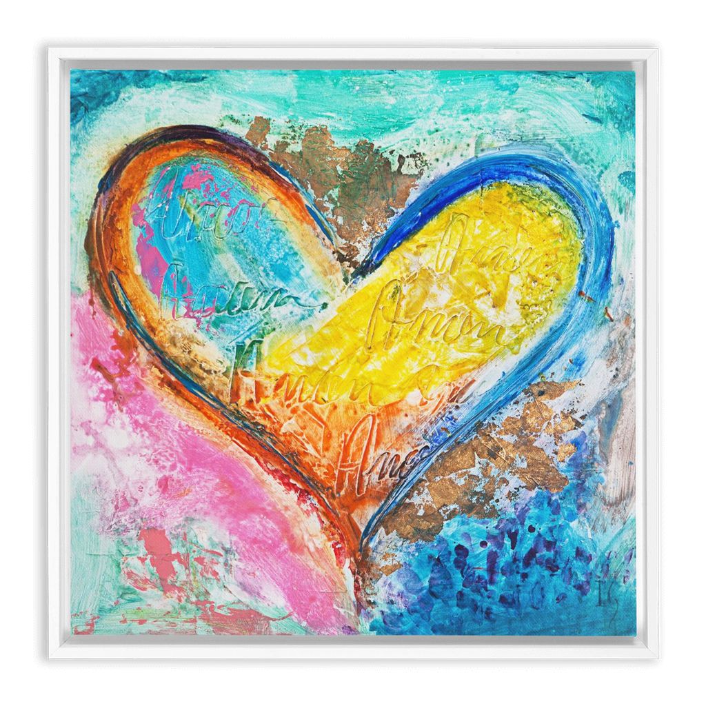 Tender Love artwork detail - heart painting canvas print wall art