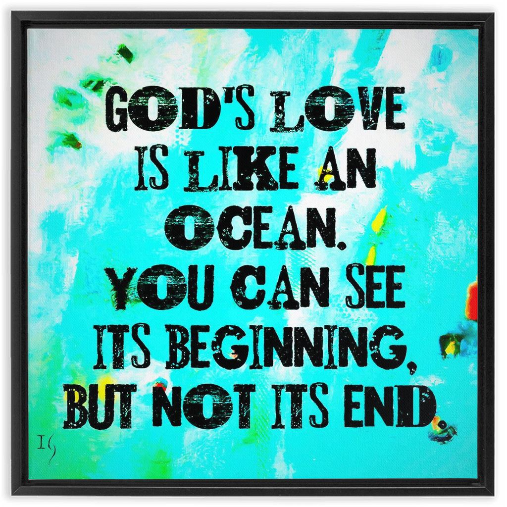 Never Ending Reckless Love Of God artwork detail - bible verse wall art canvas print wall art