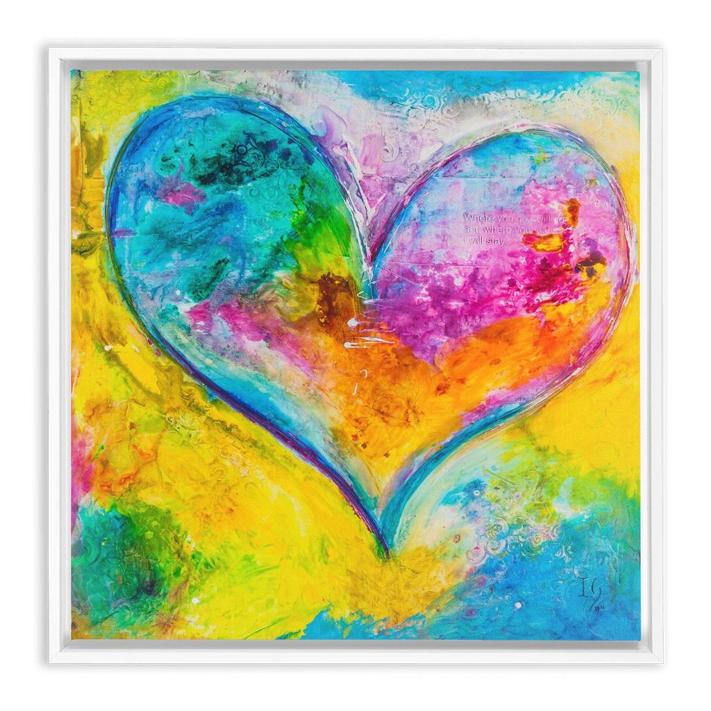 Faithful Love artwork detail - heart painting canvas print wall art