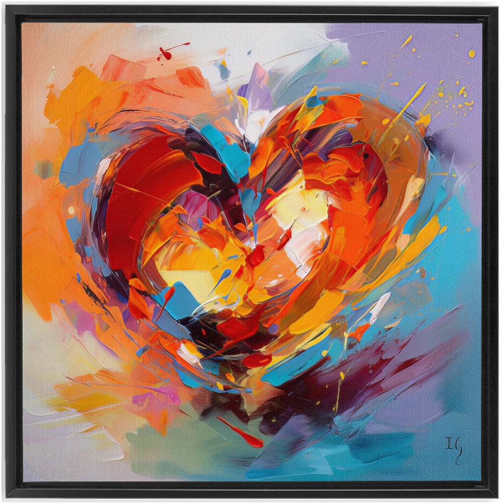 Love and Color artwork detail - heart painting canvas print wall art