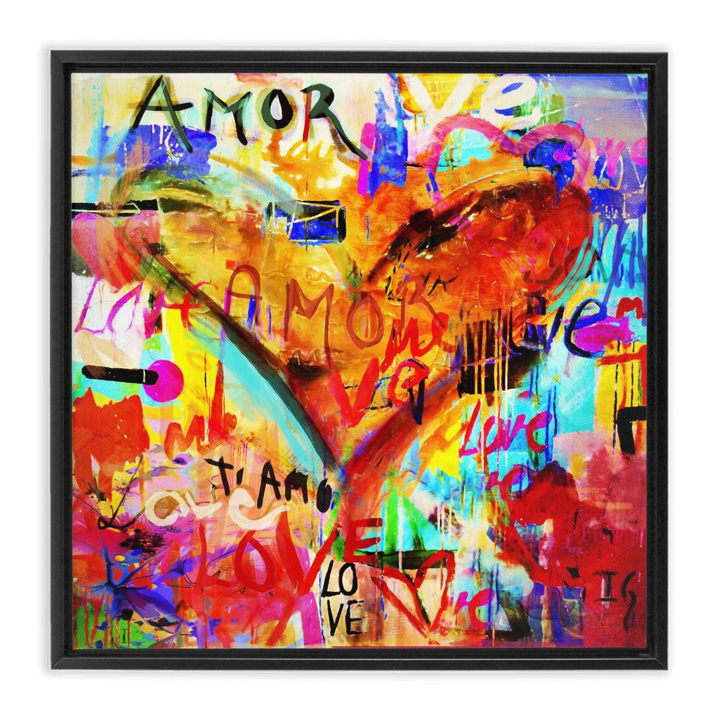 Grateful Heart artwork detail - heart painting canvas print wall art