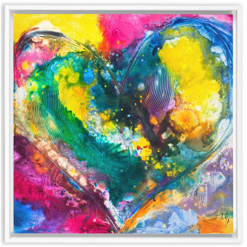 Love Never Fails artwork detail - heart painting canvas print wall art