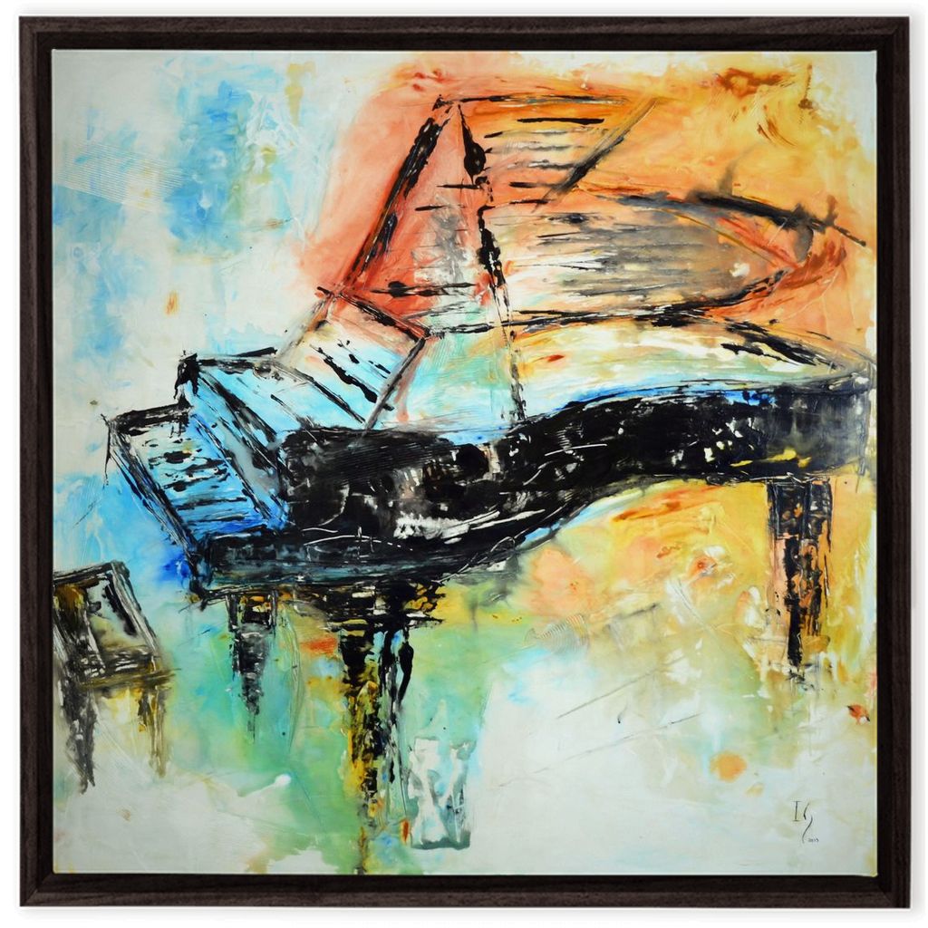 Piano Painting artwork detail - music art canvas print wall art