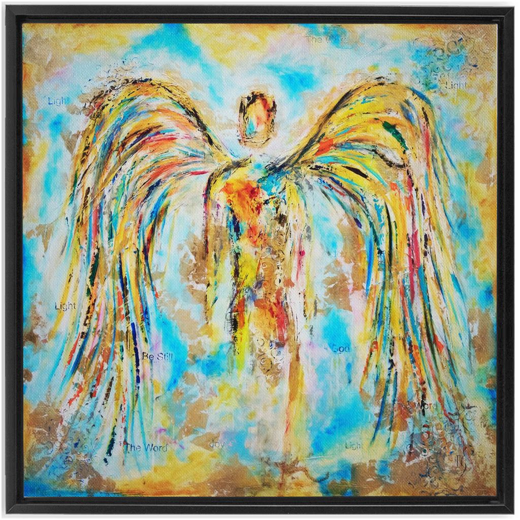 Angel Gabriel artwork detail - angel painting canvas print wall art