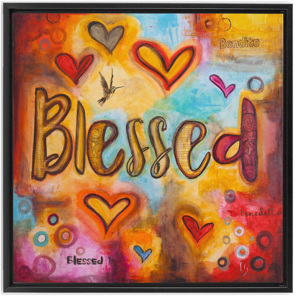 Blessed artwork detail - interactive canvas print that comes alive with mobile app wall art