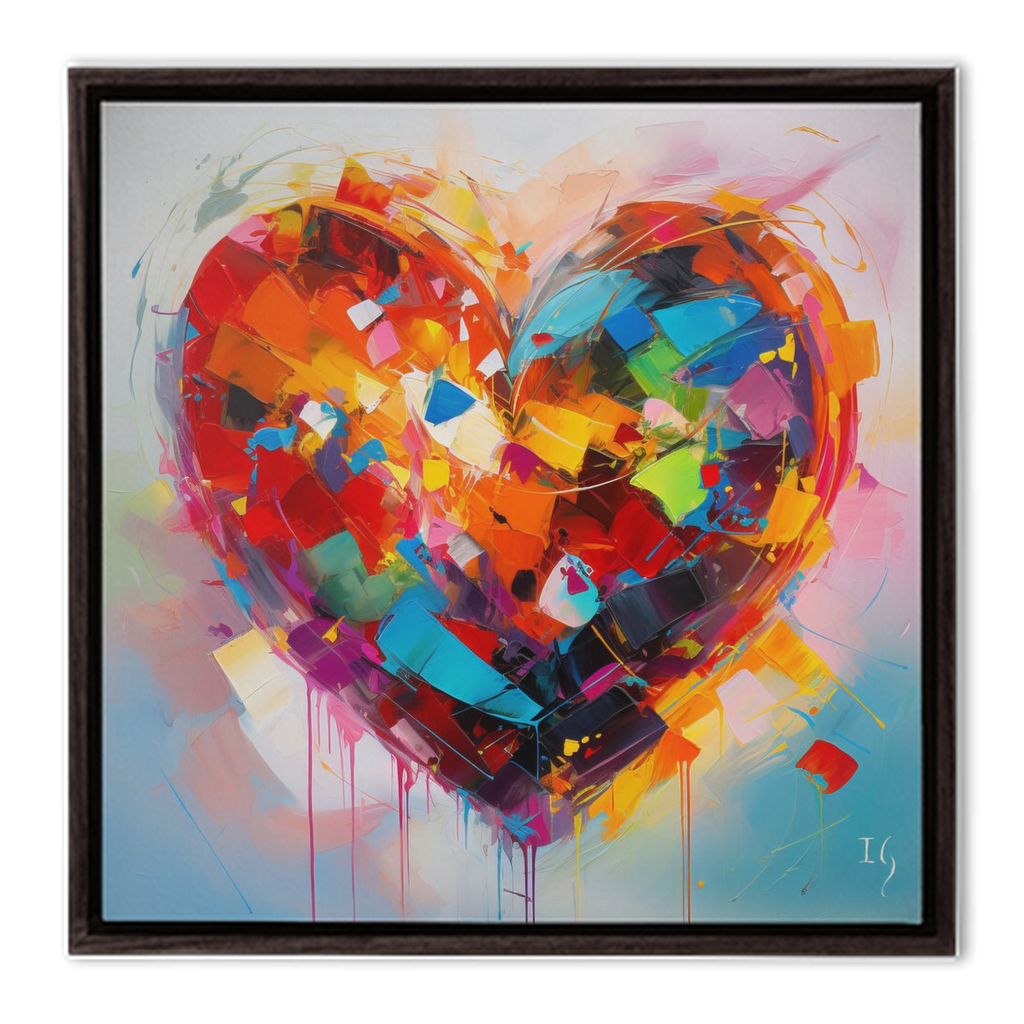 Colorful Fresh Emotions - heart painting canvas print by Ivan Guaderrama