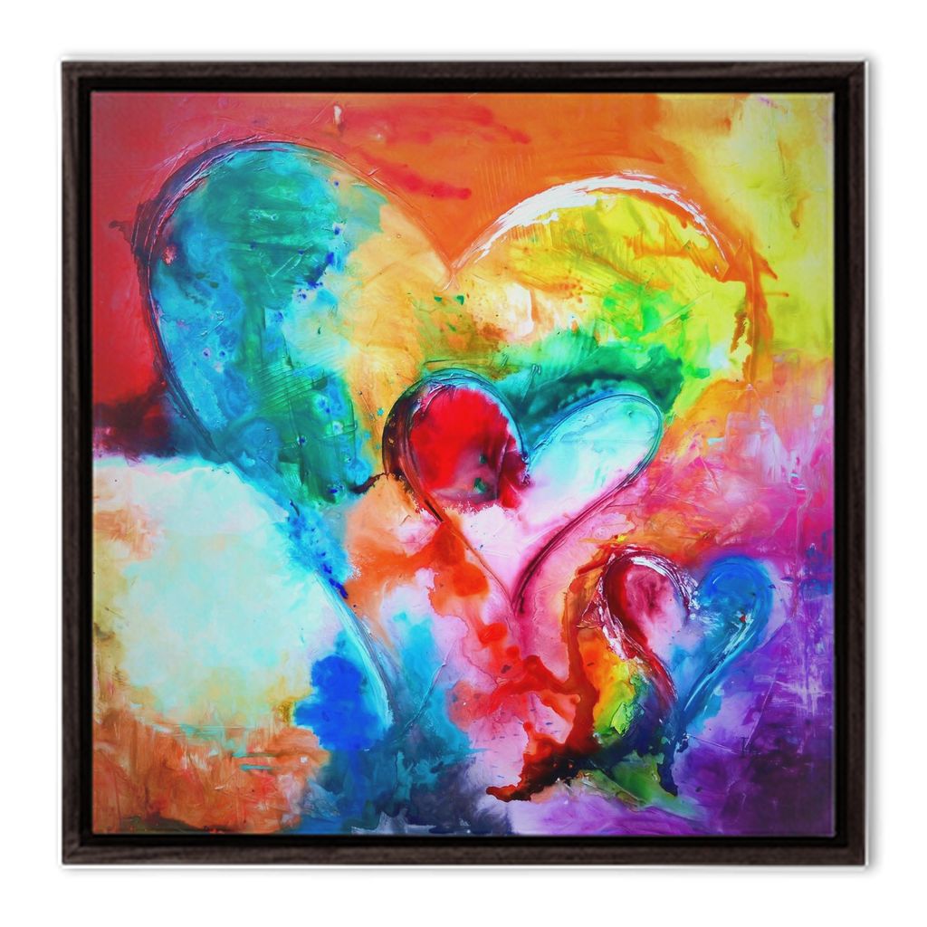 Better Together - heart painting canvas print by Ivan Guaderrama