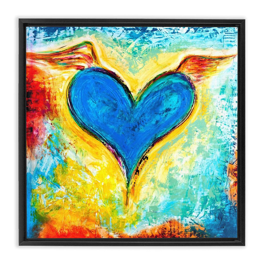 Perfect Love Casts Out Fear artwork detail - heart painting canvas print wall art