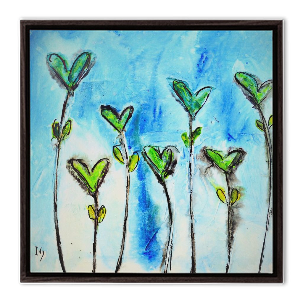 Love Flowers - heart painting canvas print by Ivan Guaderrama