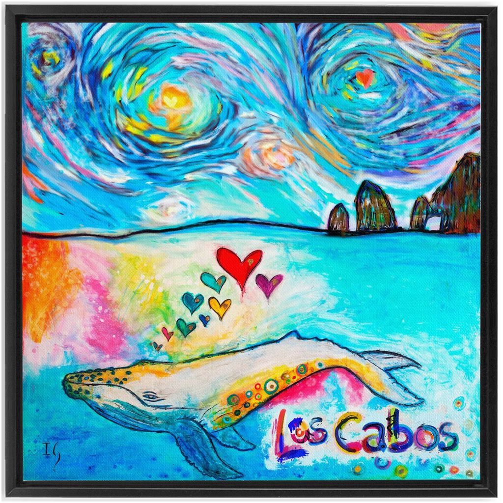 Los Cabos Whale artwork detail - interactive canvas print that comes alive with mobile app wall art