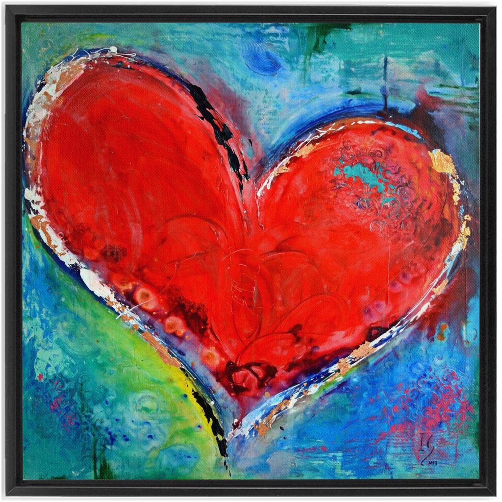 Divine Love artwork detail - heart painting canvas print wall art