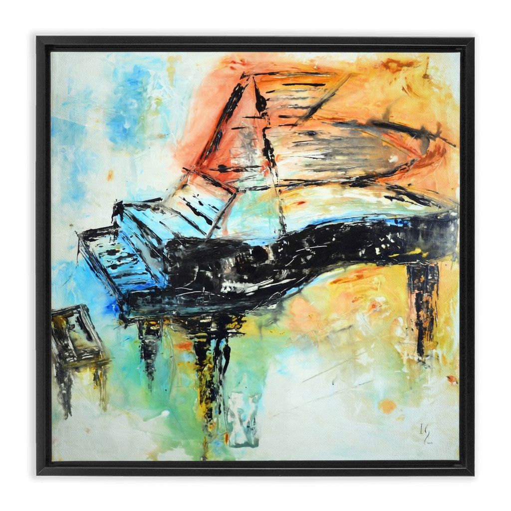 Piano Painting artwork detail - music art canvas print wall art