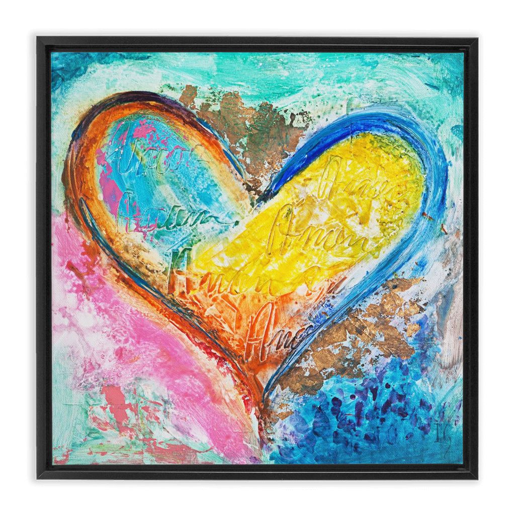 Tender Love artwork detail - heart painting canvas print wall art