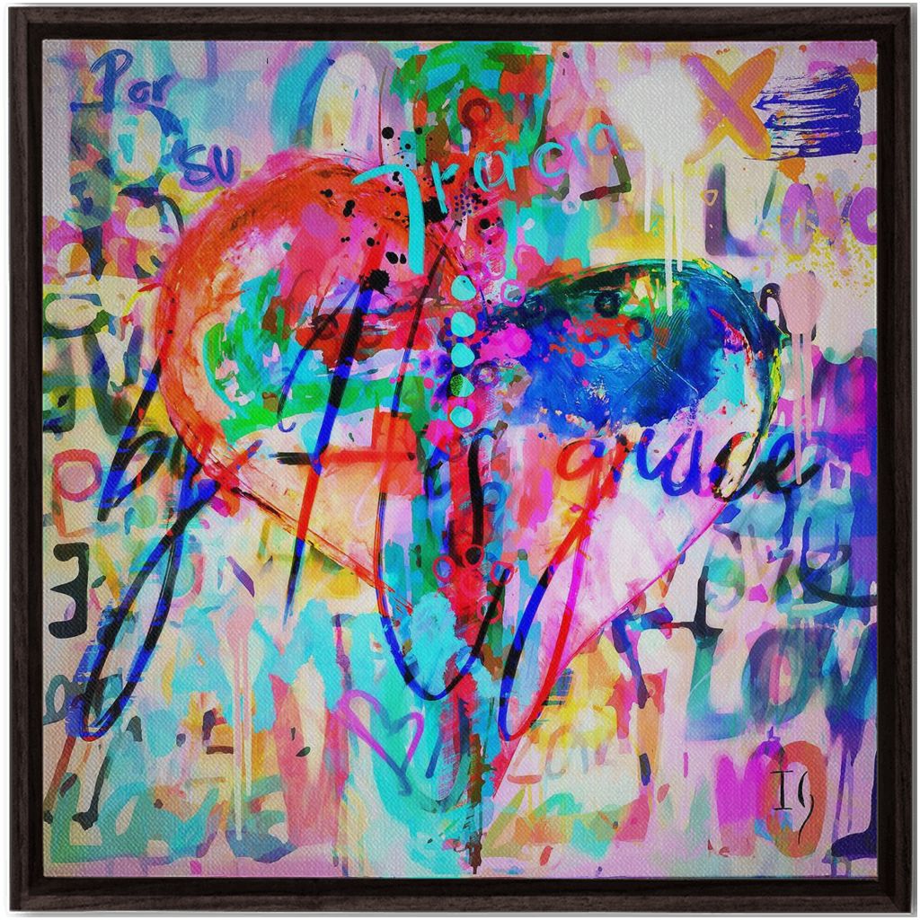 By His Grace artwork detail - heart painting canvas print wall art