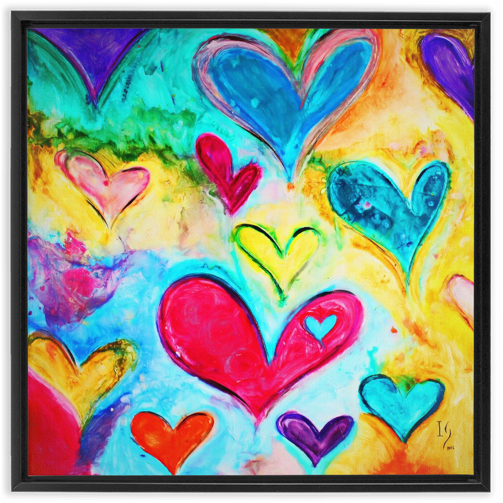Love Is Kind artwork detail - heart painting canvas print wall art