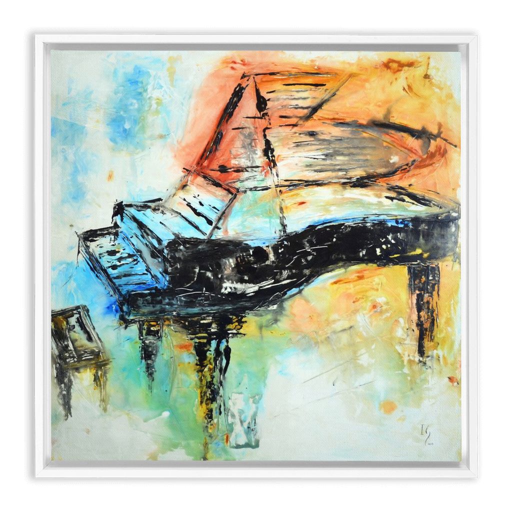 Piano Painting artwork detail - music art canvas print wall art