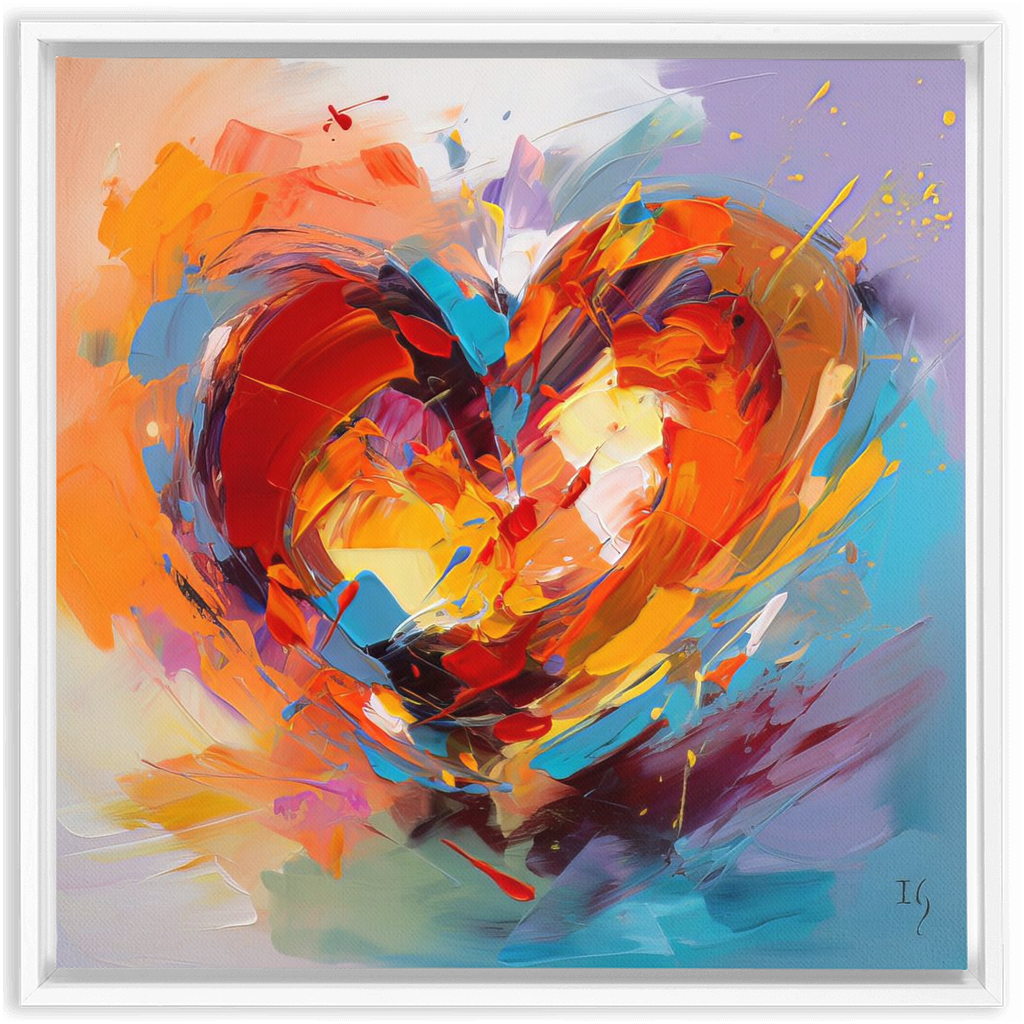 Love and Color artwork detail - heart painting canvas print wall art