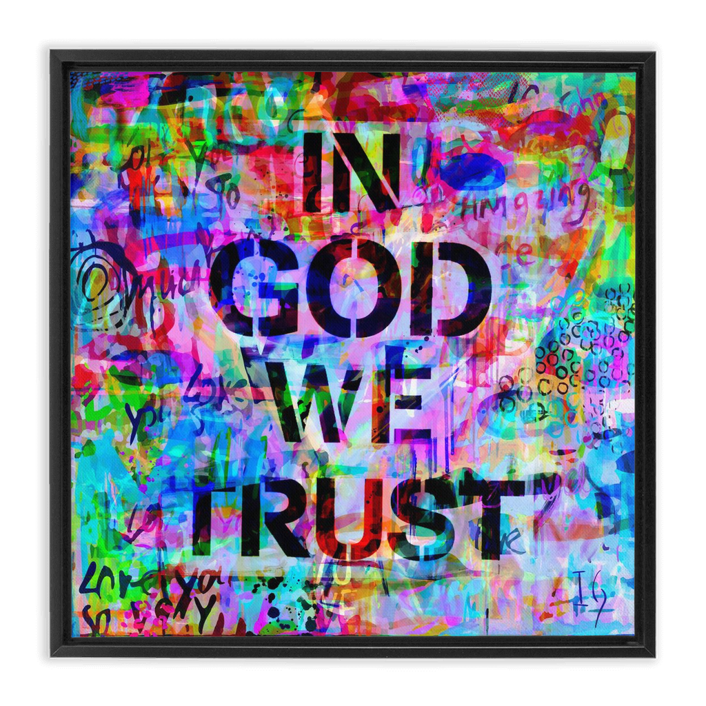 In God We Trust artwork detail - interactive canvas print that comes alive with mobile app wall art