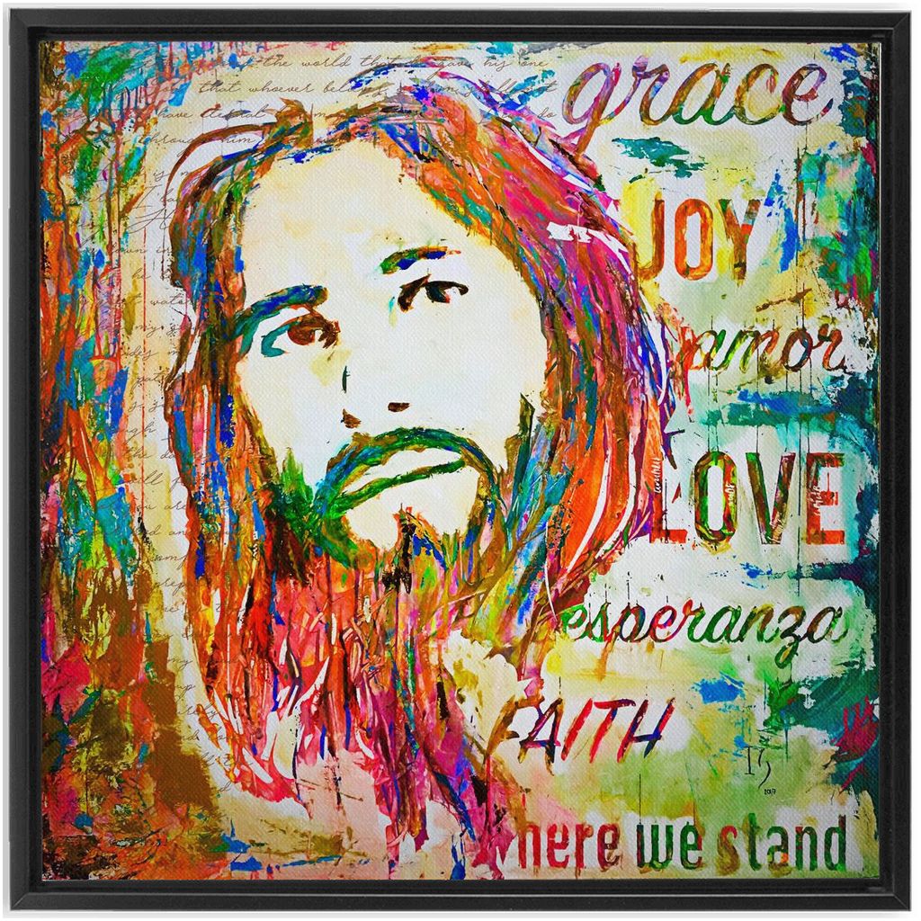 Jesus of Nazareth artwork detail - christian wall art canvas print wall art