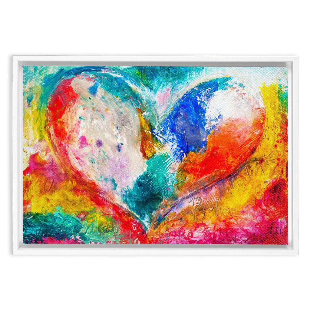 I Love You Just The Way You Are artwork detail - heart painting canvas print wall art