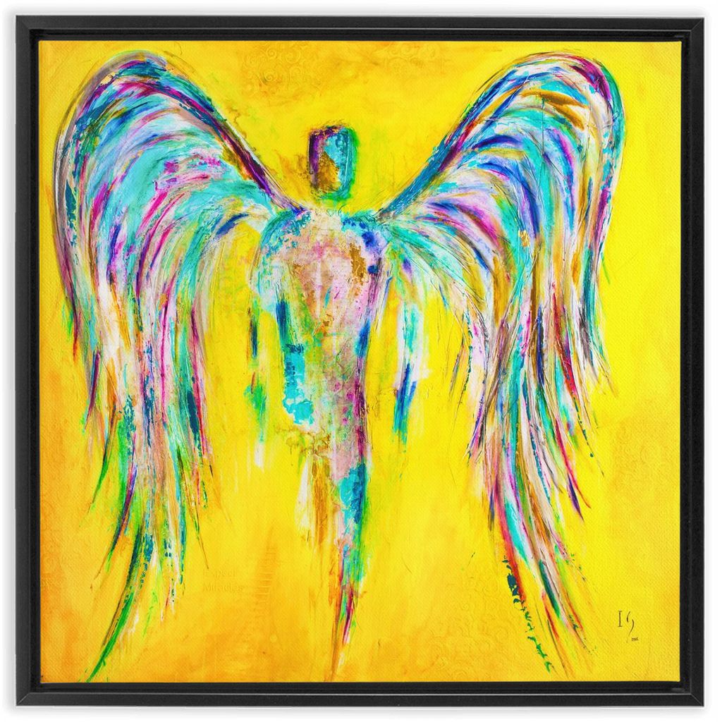 Celestial Angel artwork detail - angel painting canvas print wall art