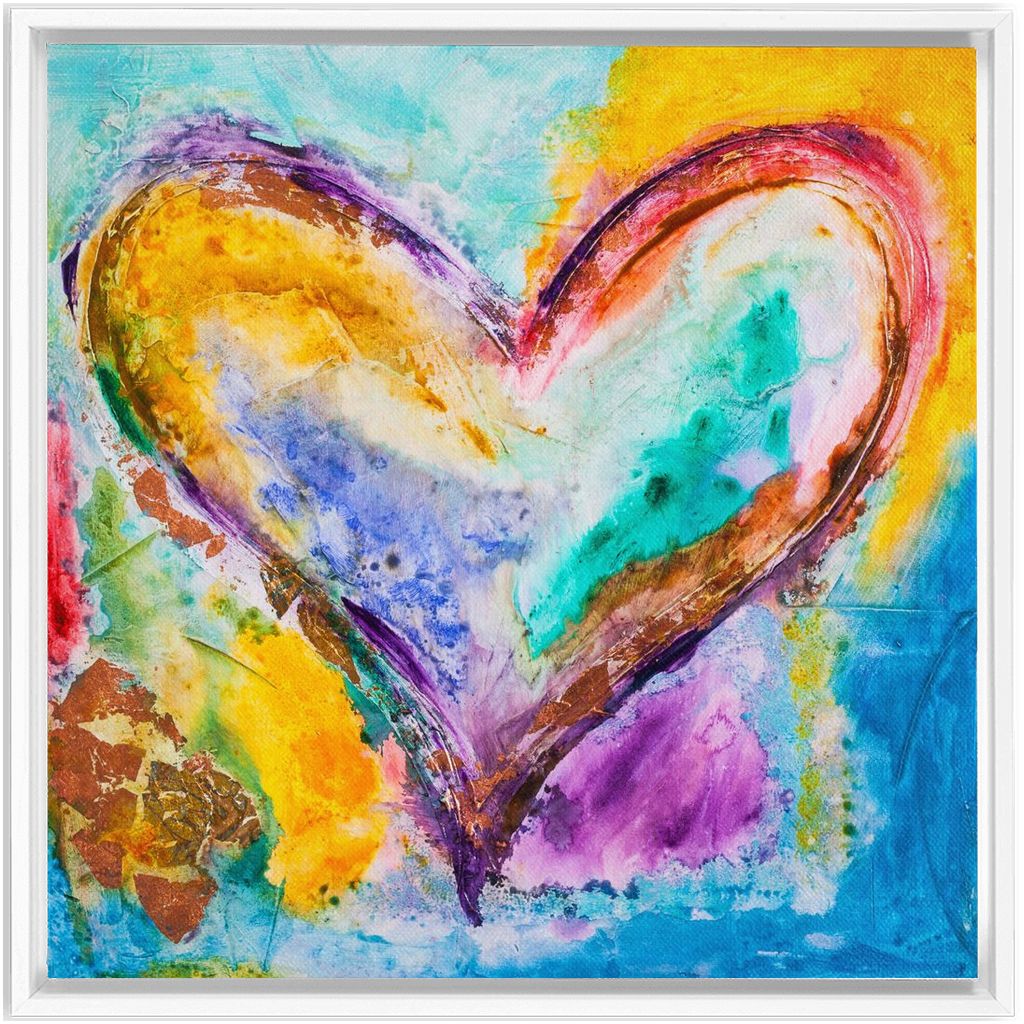Heart Beat artwork detail - heart painting canvas print wall art
