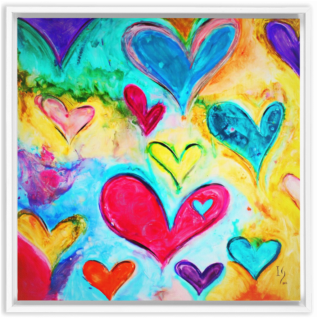 Love Is Kind artwork detail - heart painting canvas print wall art