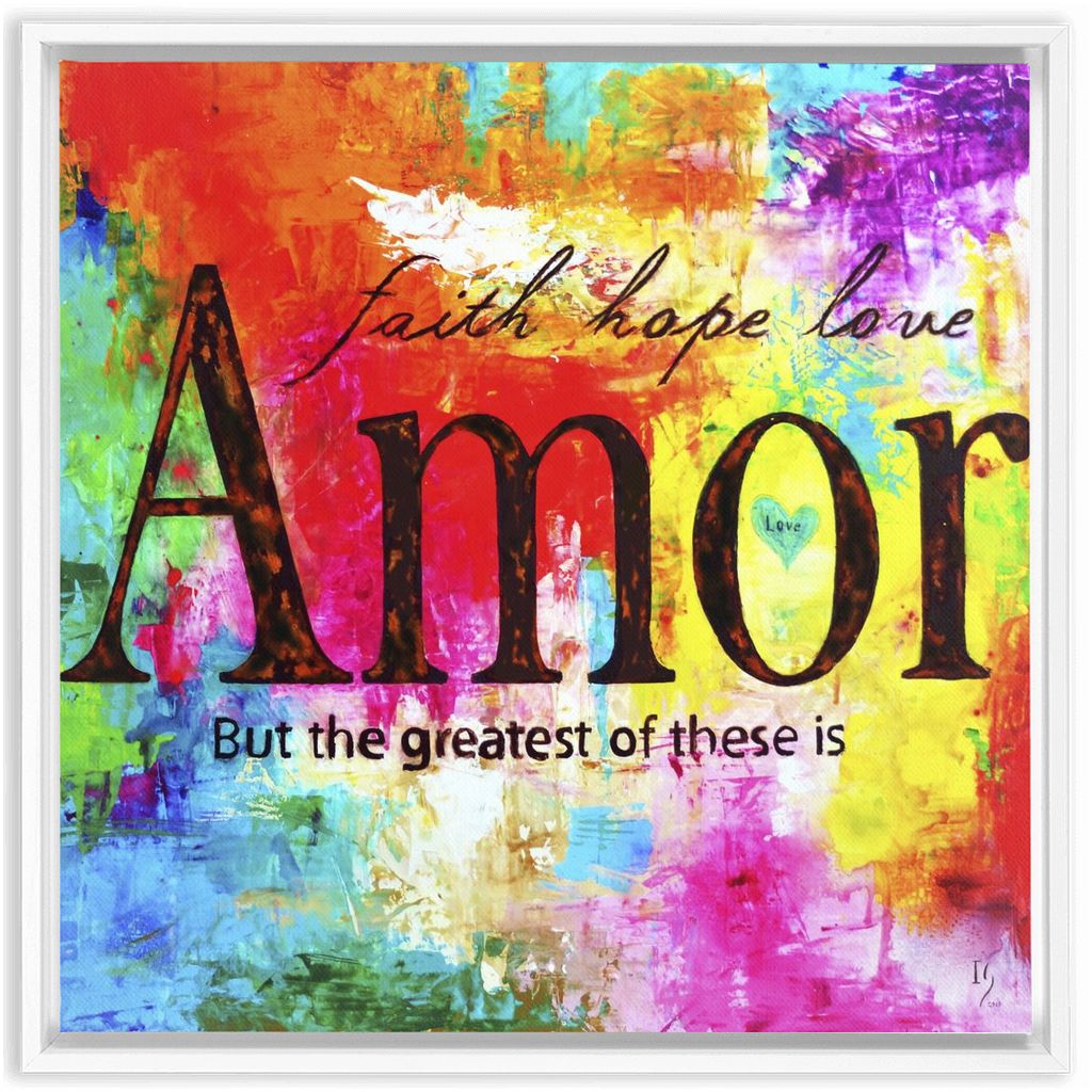 Faith Hope Love artwork detail - bible verse wall art canvas print wall art