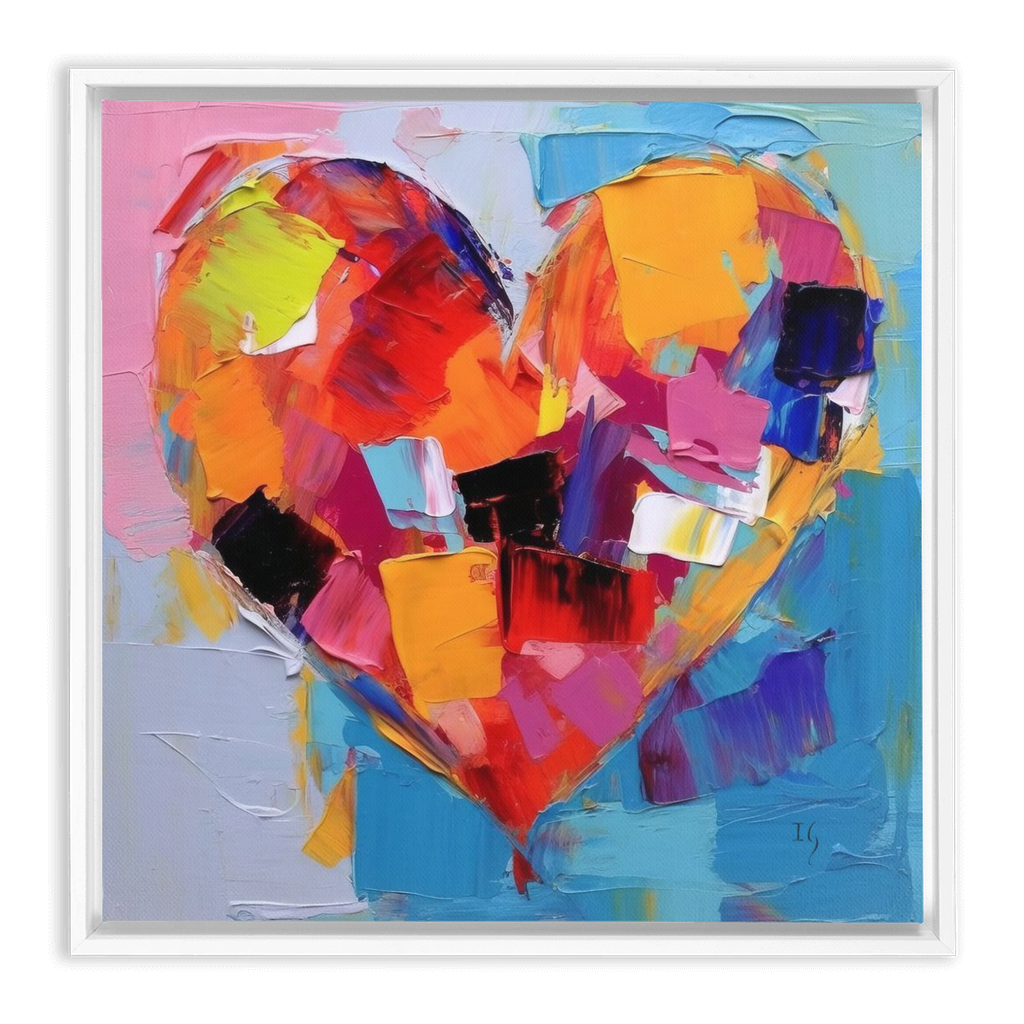 Vibrant Love's artwork detail - heart painting canvas print wall art