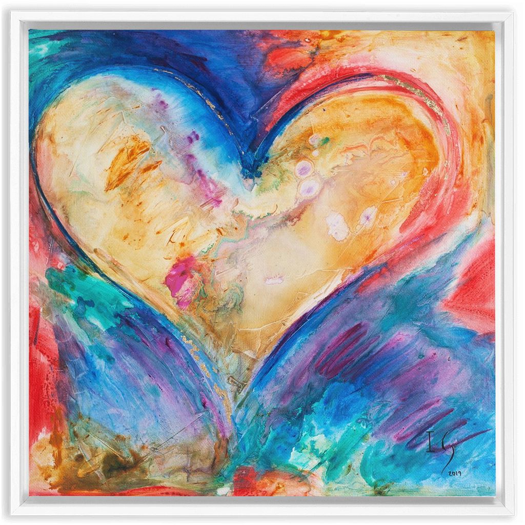 Proverbs 4:23 artwork detail - heart painting canvas print wall art