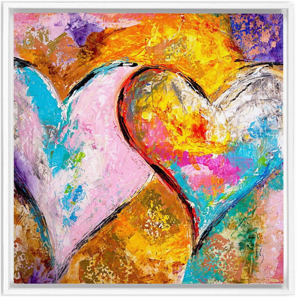 Twin Flame artwork detail - heart painting canvas print wall art