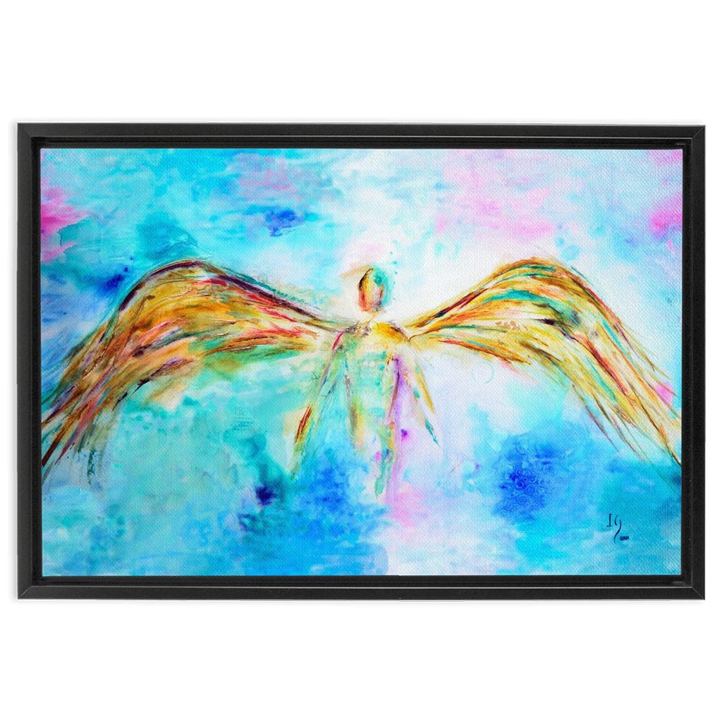 Blessed Beyond Measure artwork detail - angel painting canvas print wall art