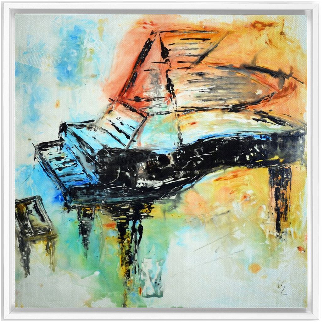 Piano Painting artwork detail - music art canvas print wall art
