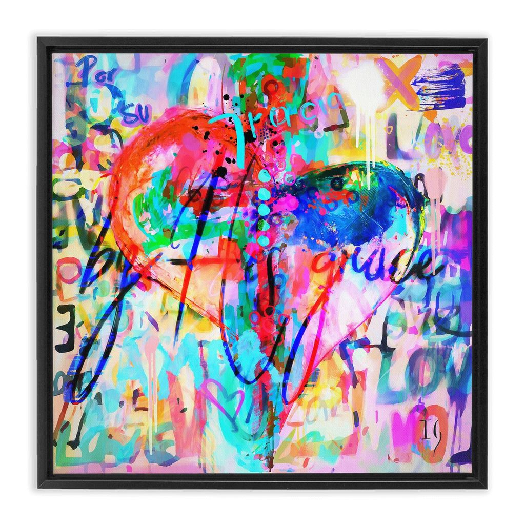 By His Grace artwork detail - heart painting canvas print wall art