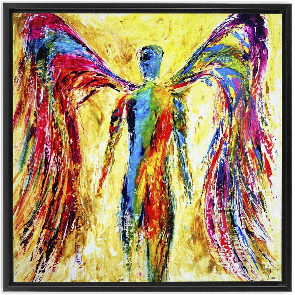 Angel of Protection artwork detail - interactive canvas print that comes alive with mobile app wall art