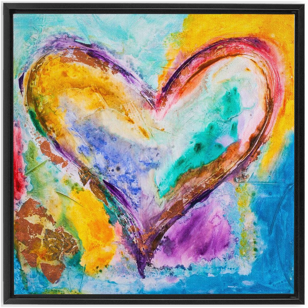 Heart Beat artwork detail - heart painting canvas print wall art