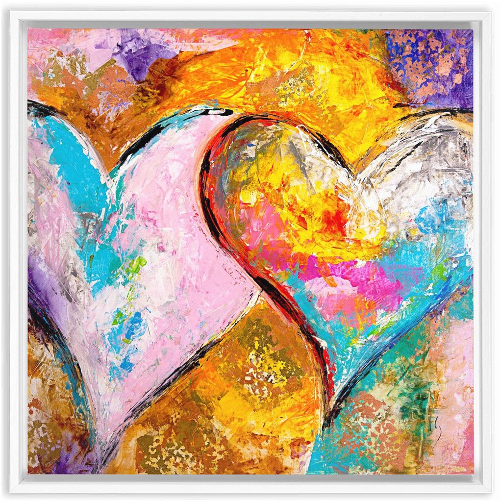 Twin Flame artwork detail - heart painting canvas print wall art
